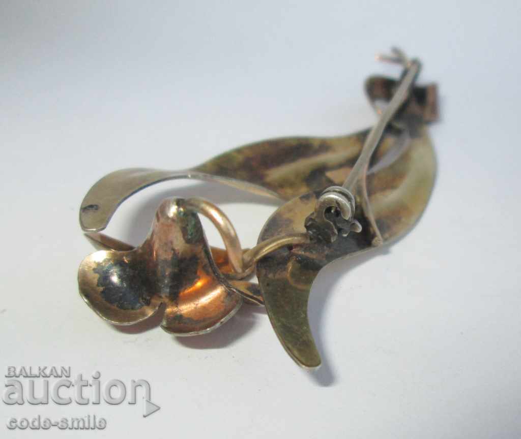 Auction Antique author's silver lady's brooch silver gilded Auction Antique author's silver lady's brooch silver gilded