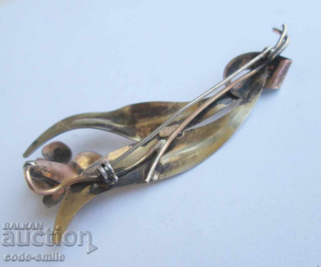 Antique author's silver lady's brooch silver gilded - 5 Antique author's silver lady's brooch silver gilded - 5