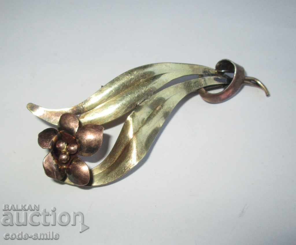 Antique author's silver lady's brooch silver gilded - 6 Antique author's silver lady's brooch silver gilded - 6