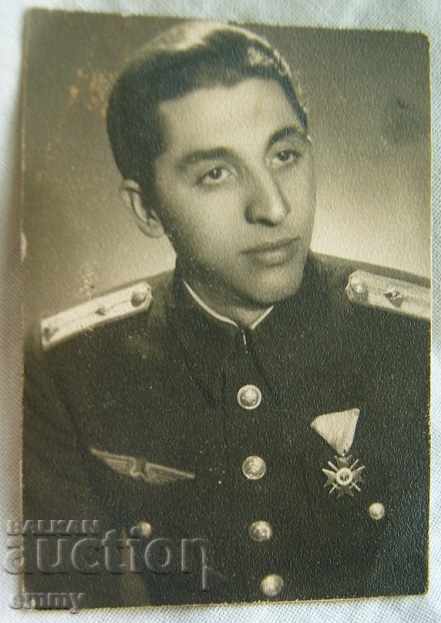 Παλιά φωτογραφία αξιωματικός στρατιώτης Βασίλειο της Βουλγαρίας Τάγμα του Θάρρους