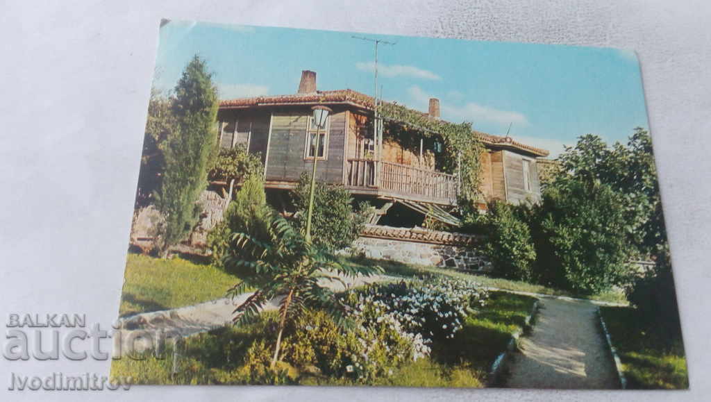 Пощенска картичка Созопол Стари къщи 1970