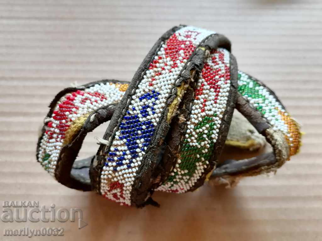 Old handwoven leather belt for pafti beads blue costume with price 135.00 BGN | € 69.02 Old handwoven leather belt for pafti beads blue costume with price 135.00 BGN | € 69.02