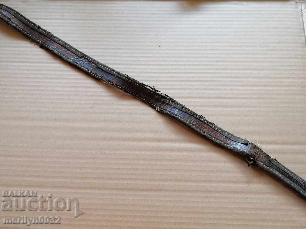 Auction Old handwoven leather belt for pafti beads blue costume Auction Old handwoven leather belt for pafti beads blue costume