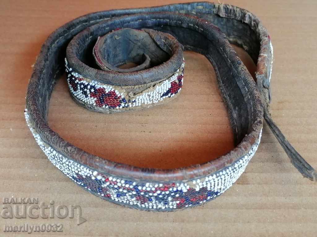 Old handwoven leather belt for pafti beads blue costume with price 159.00 BGN | € 81.30 Old handwoven leather belt for pafti beads blue costume with price 159.00 BGN | € 81.30
