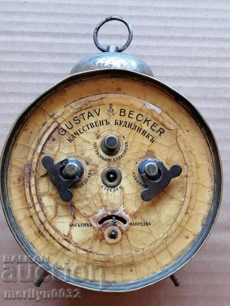 Delivery of Alarm clock desk clock Gustav Becker nat. of the 20th century Delivery of Alarm clock desk clock Gustav Becker nat. of the 20th century