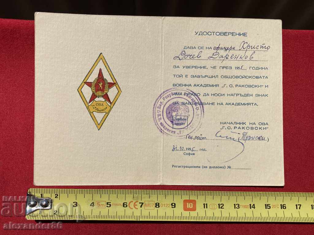 Rare document OVA G.S. Rakovski 1955 Signature Slavcho Transki - 5 Rare document OVA G.S. Rakovski 1955 Signature Slavcho Transki - 5