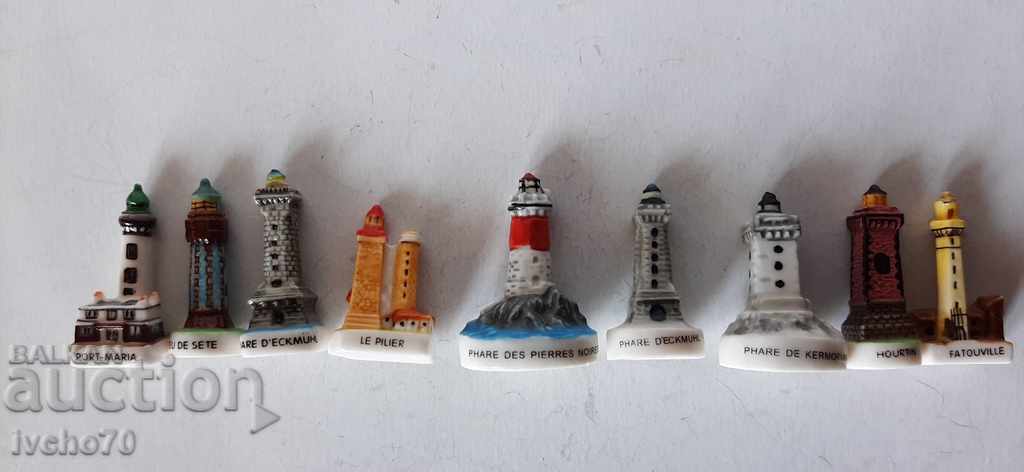 Collection of 18 French porcelain lighthouses with price 60.00 BGN | € 30.68 Collection of 18 French porcelain lighthouses with price 60.00 BGN | € 30.68