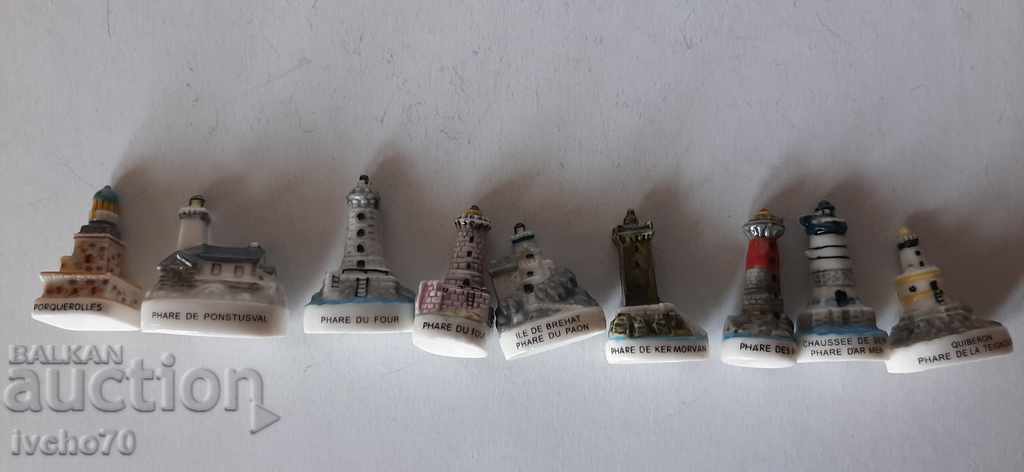 Auction Collection of 18 French porcelain lighthouses Auction Collection of 18 French porcelain lighthouses