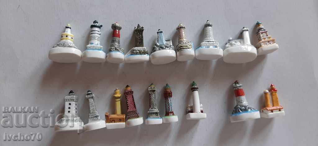 Collection of 18 French porcelain lighthouses - 6 Collection of 18 French porcelain lighthouses - 6