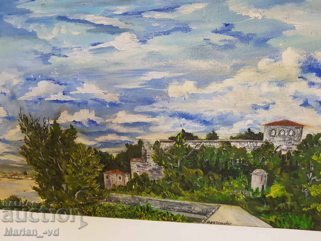 Delivery of Oil painting canvas "Fortress Baba Vida" signed Delivery of Oil painting canvas "Fortress Baba Vida" signed