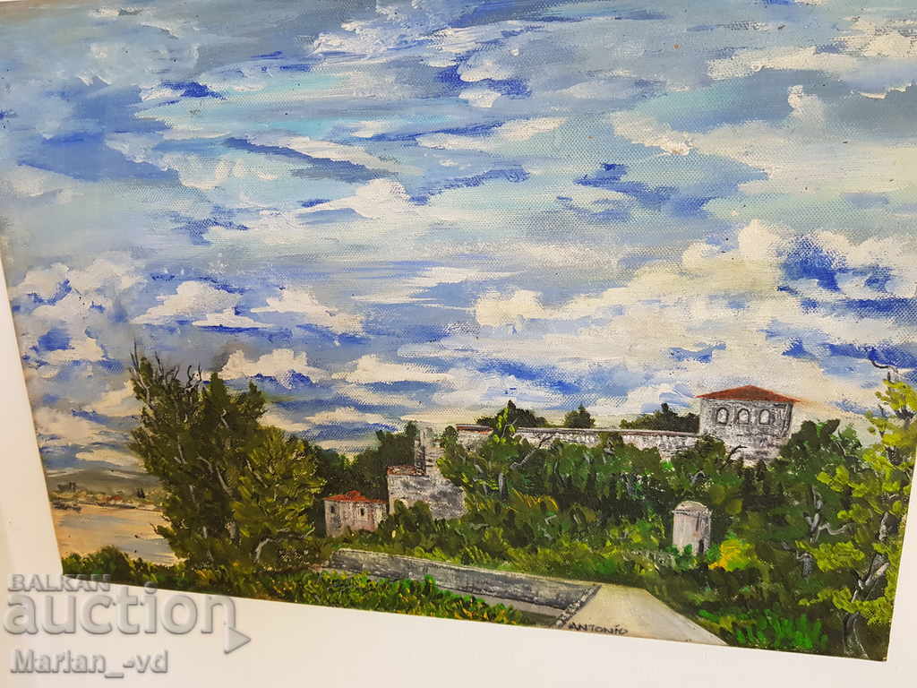 Oil painting canvas "Fortress Baba Vida" signed - 5 Oil painting canvas "Fortress Baba Vida" signed - 5