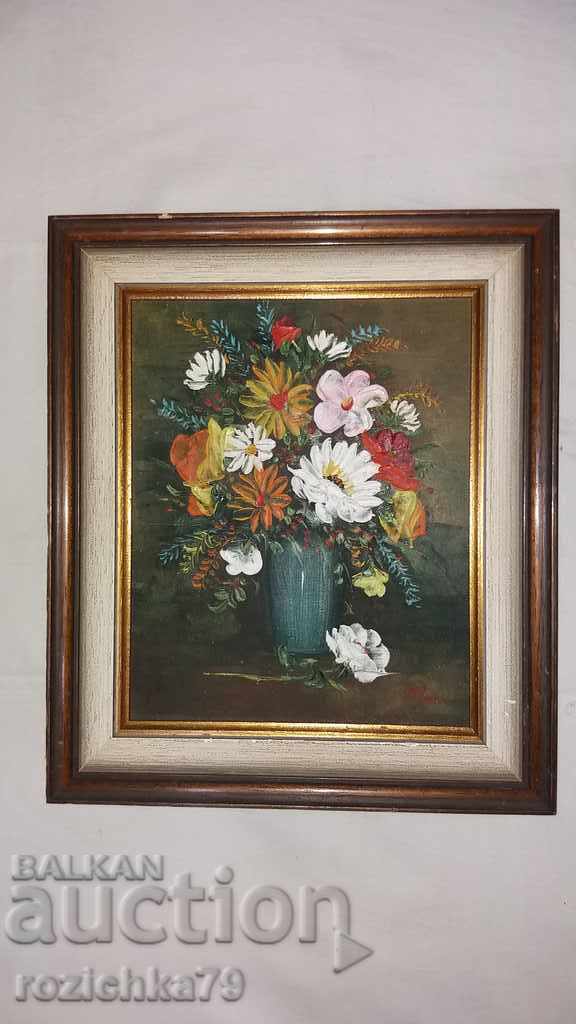 Oil-framed painting on canvas signed