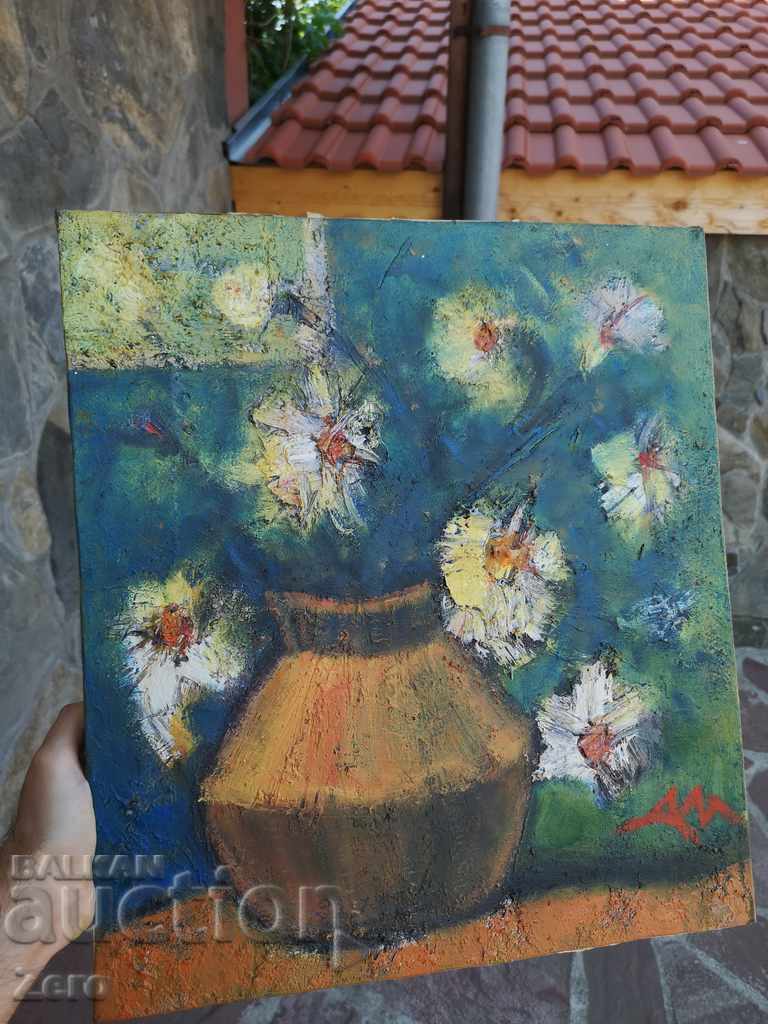 Dimitar Manolov Still Life Oil on Canvas Signed - 5