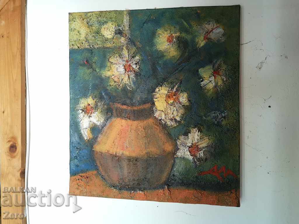 Dimitar Manolov Still Life Oil on Canvas Signed