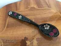 Vintage painted wooden spoon. №0368