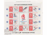 1992. Franța. Jocurile Olimpice de iarnă - Albertville. Bloc.