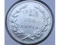 Португалска Индия 1 рупия 1912 рядка сребърна монета