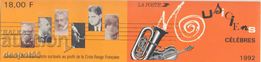 1992. France. Famous composers. Carnet. with price 9.50 BGN | € 4.86 1992. France. Famous composers. Carnet. with price 9.50 BGN | € 4.86