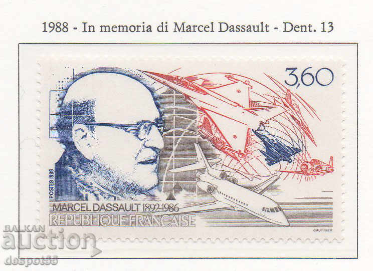 1988. Франция. Втора годишнина от смъртта на Марсел Дасо.