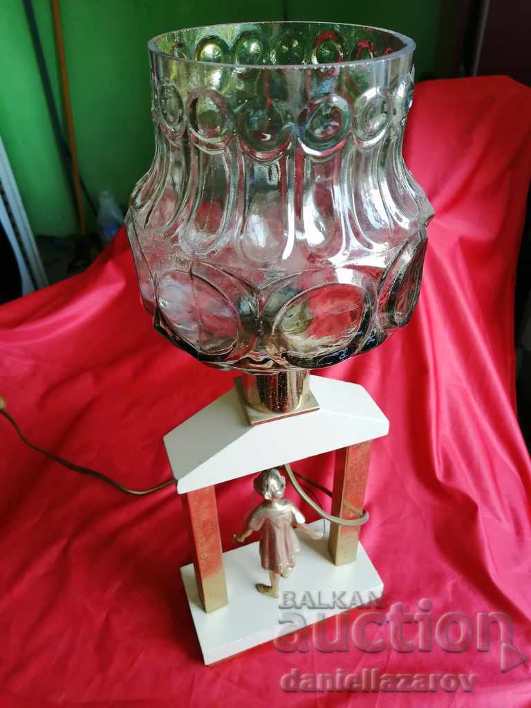 Доставка на Стара Рядка ЛАМПА Момиченце Скача на Въже, Месинг Доставка на Стара Рядка ЛАМПА Момиченце Скача на Въже, Месинг