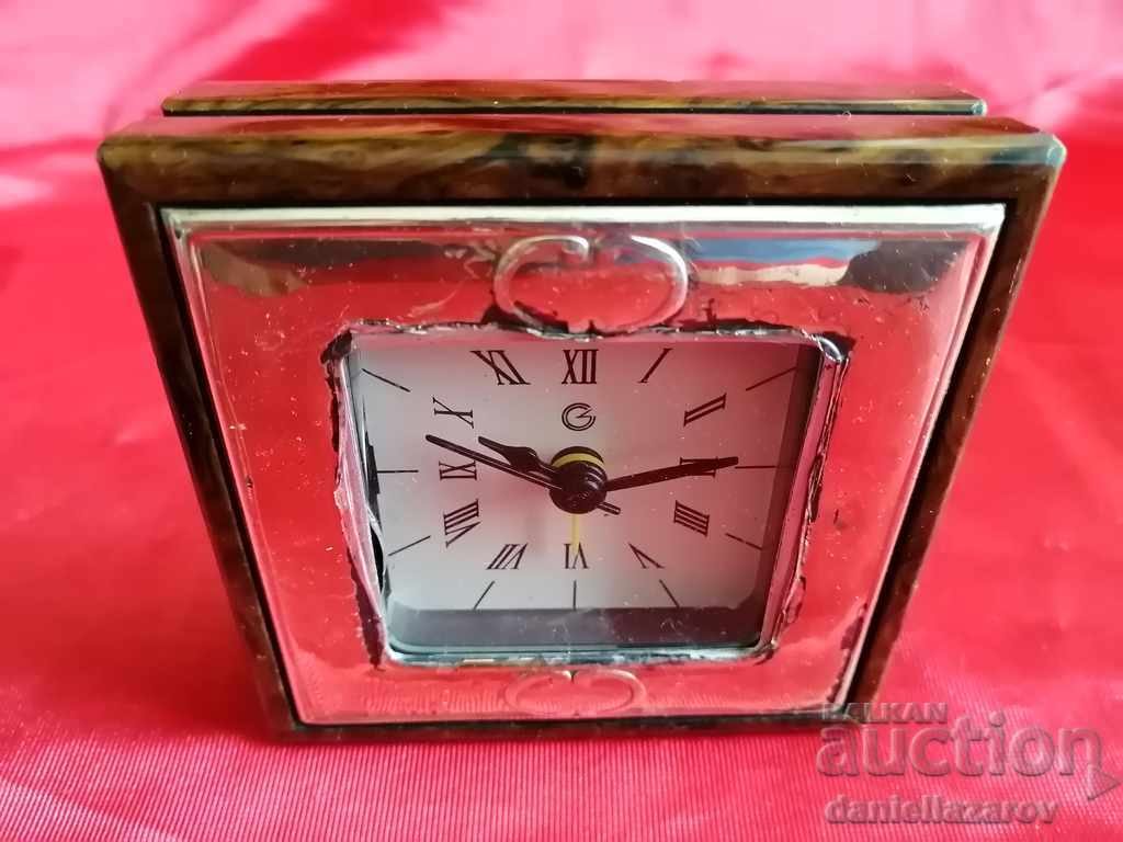 Ceas de birou cu ceas cu alarmă, HARDWARE SILVER 925
