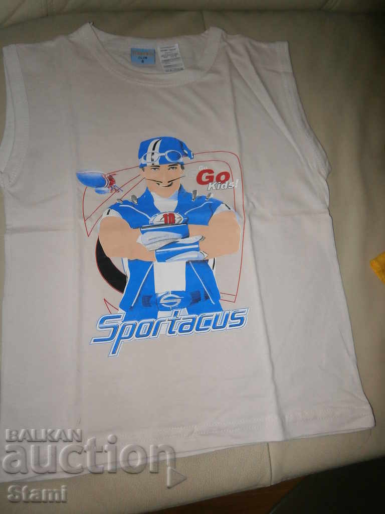 Παιδική μπλούζα με Sportakus σε απαλό χρώμα καπουτσίνο για 6 χρόνια