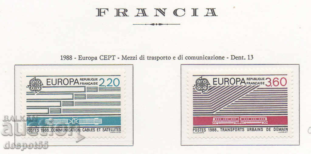 1988. Franța. Europa - Transporturi și comunicații.