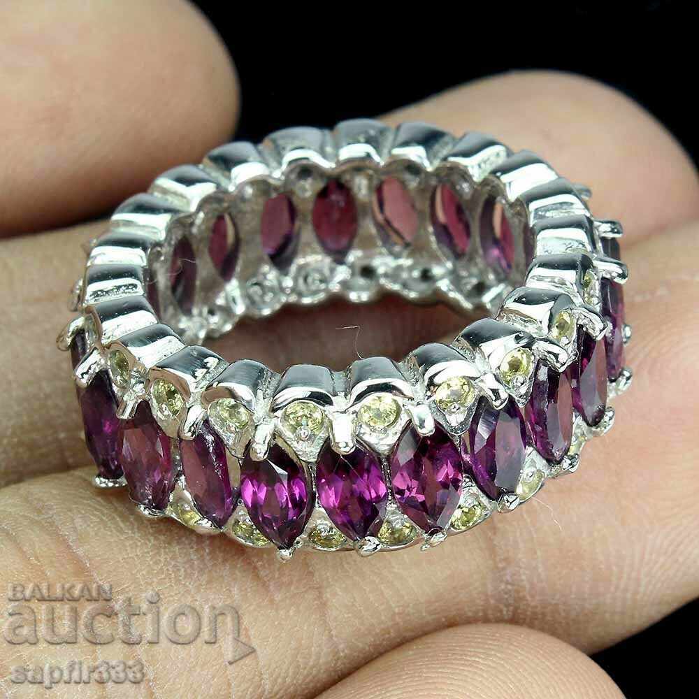Auction  ROYAL MASSIVE RING NATURAL RHODOLITE GARNET SAPPHYR