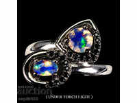 LUXURY ELEGANT RING FIRE OPALS AND SPINEL