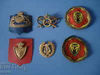 Lot of 4 old military badges brass bronze and two patches