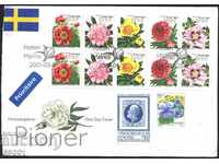 Traveled first day envelope Flora Flowers 2001 from Sweden