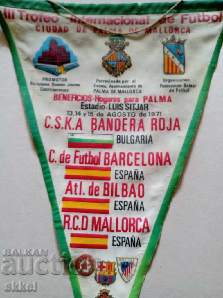 Drapelul de fotbal CSKA 1971 turneu Palma de Mallorca original