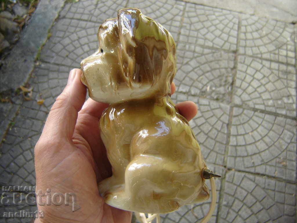 OLD PORCELAIN NIGHT LAMP GDR GDR DOG - 6 OLD PORCELAIN NIGHT LAMP GDR GDR DOG - 6