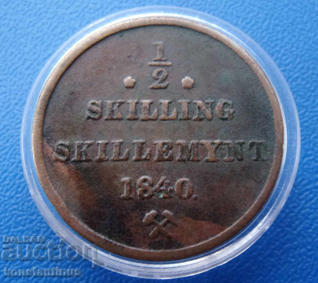 Norway ½ Skilling 1840 Rare