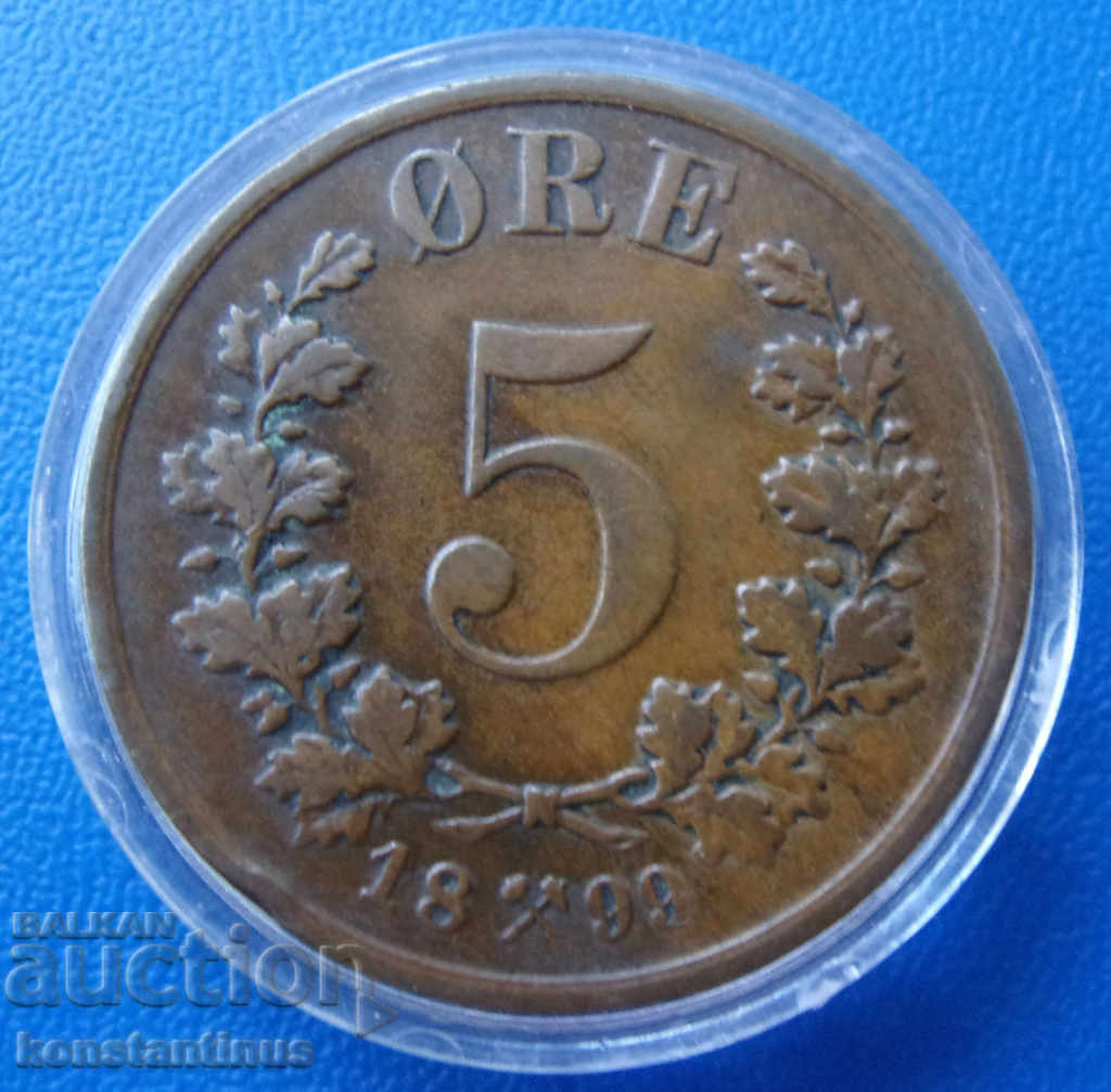 Norway 5 Ore 1899 Rare