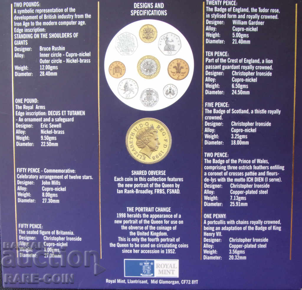 RS (30) England Diamond Set 1998 UNC Rare - 7