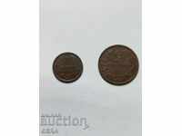 Монети 1 и 2 стотинки 1912 год