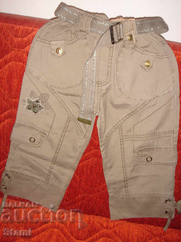 New 7/8 pants for girls, boiled cotton, khaki color, for 8 years with price 5.00 BGN | € 2.56 New 7/8 pants for girls, boiled cotton, khaki color, for 8 years with price 5.00 BGN | € 2.56