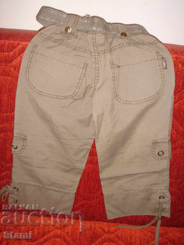 Auction New 7/8 pants for girls, boiled cotton, khaki color, for 8 years Auction New 7/8 pants for girls, boiled cotton, khaki color, for 8 years