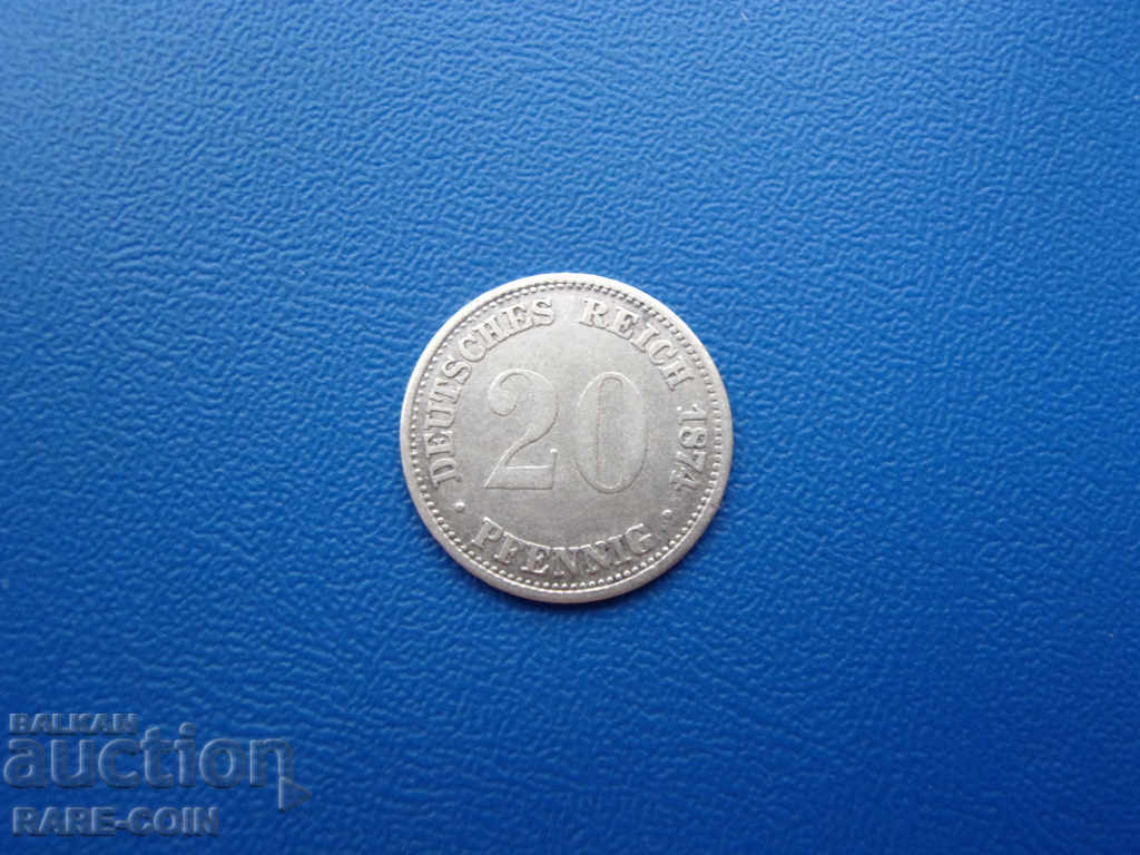 RS (31) Germany 20 Pfennig 1874 A Rare