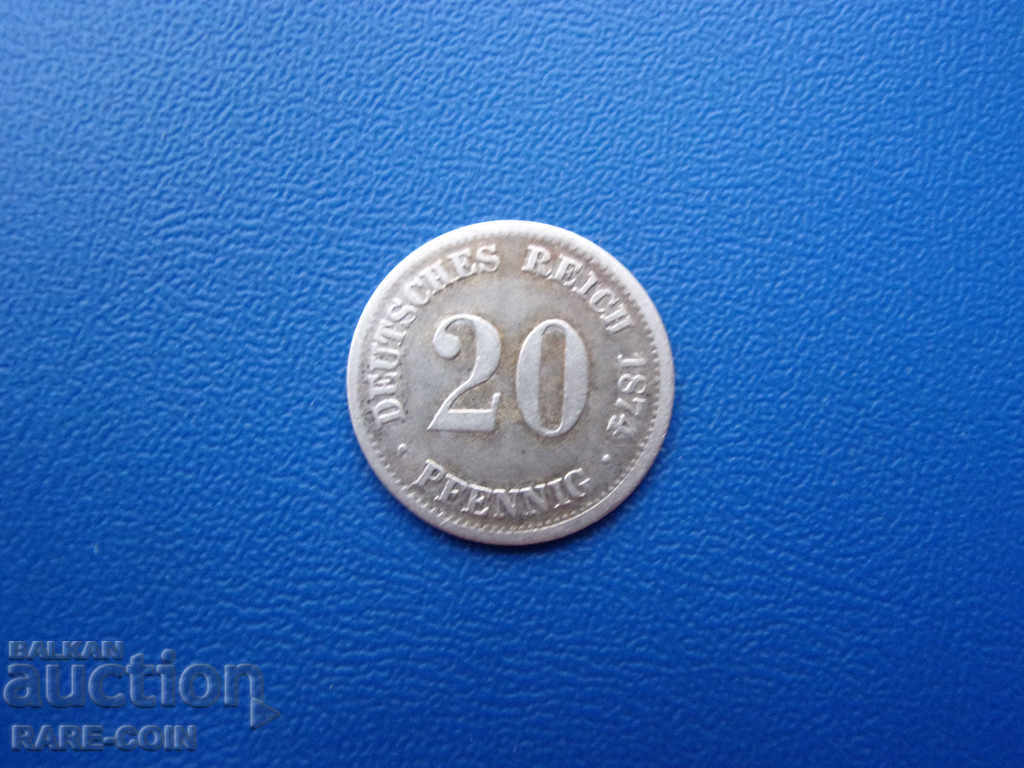 RS (31) Germany 20 Pfennig 1874 F Rare