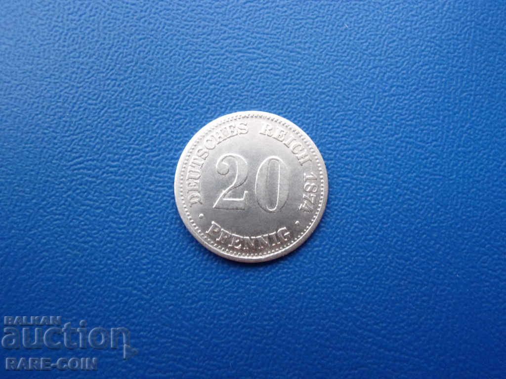 RS (31) Germany 20 Pfennig 1874 G Rare