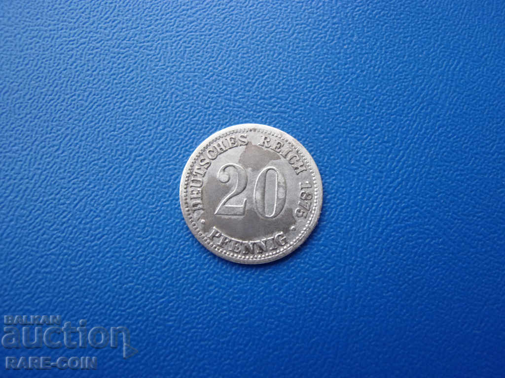 RS (31) Germany 20 Pfennig 1875 B Rare