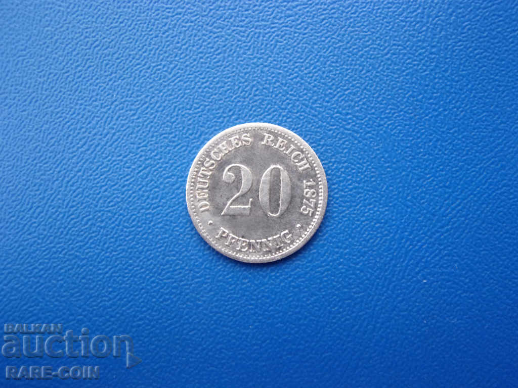 RS (31) Germany 20 Pfennig 1875 G Rare