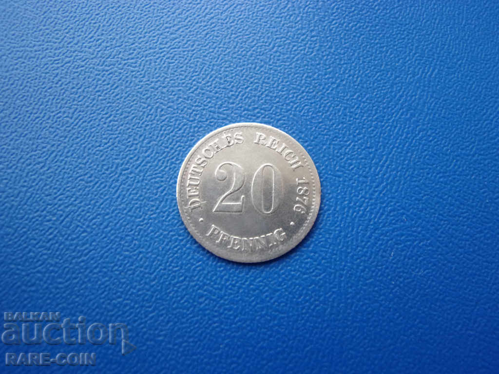 RS (31) Germany 20 Pfennig 1876 F Rare