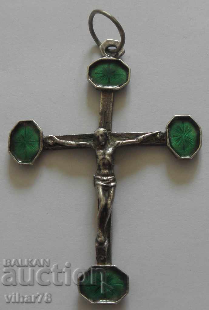 VERY BEAUTIFUL ENAMELED SILVER CROSS - 7 VERY BEAUTIFUL ENAMELED SILVER CROSS - 7