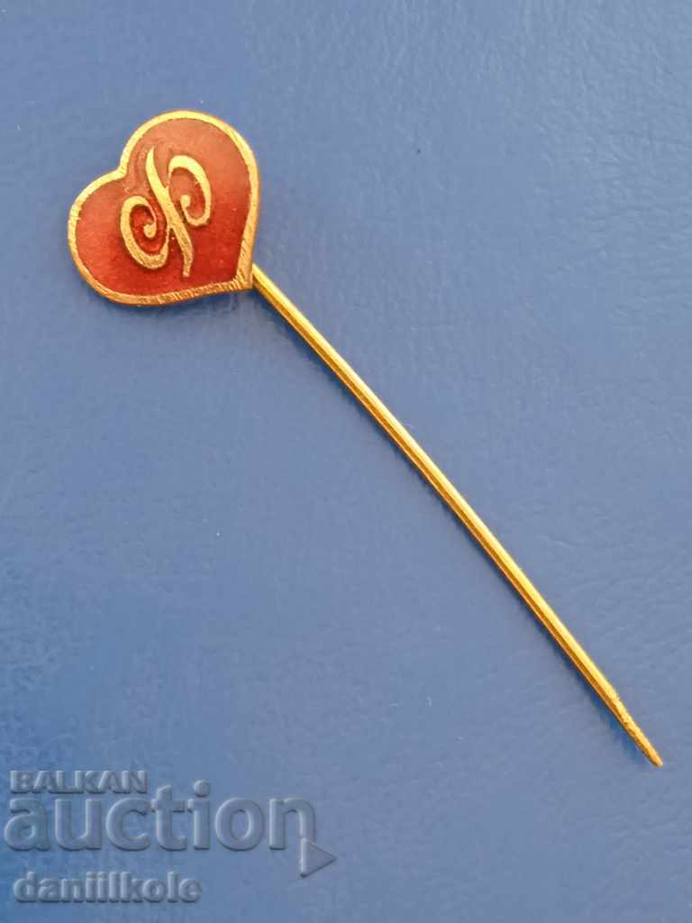 *$*Y*$* KINGDOM OF BULGARIA BADGE HEART ENAMEL LETTER "F"*$*Y*$* with price 6.90 BGN | € 3.53