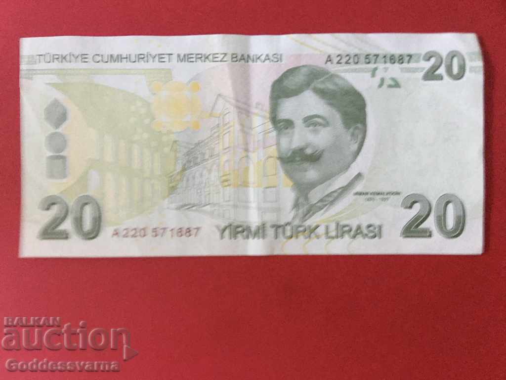 Turkey 20 Lirasi 1970 (2009) Pick 224 Ref 1687 with price 12.00 BGN | € 6.14 Turkey 20 Lirasi 1970 (2009) Pick 224 Ref 1687 with price 12.00 BGN | € 6.14