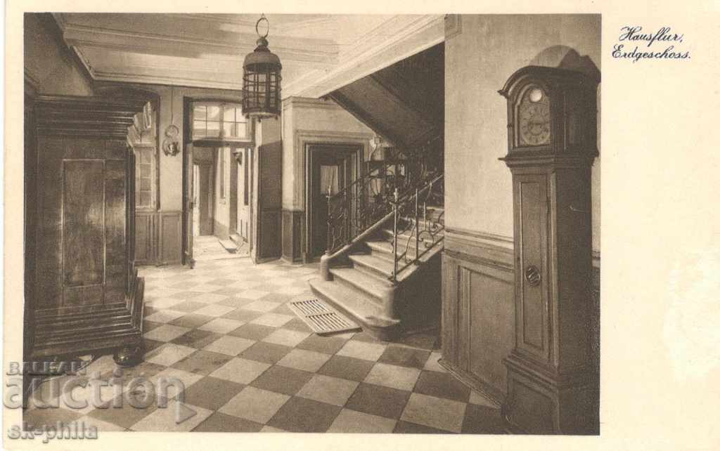 Old postcard - Frankfurt, Goethe's House - Lobby