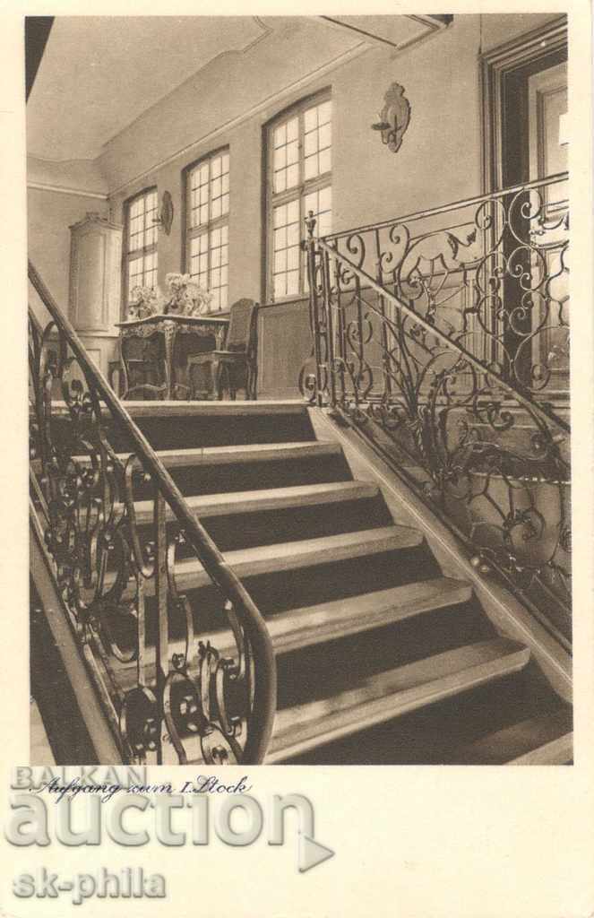 Old postcard - Frankfurt, Goethe's House - Stairs